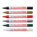 Christmas Deco Paint Pens (Pack of 6) Christmas Craft Supplies 6 assorted colours - Gold, Silver, Red, Dark Green, White & Black