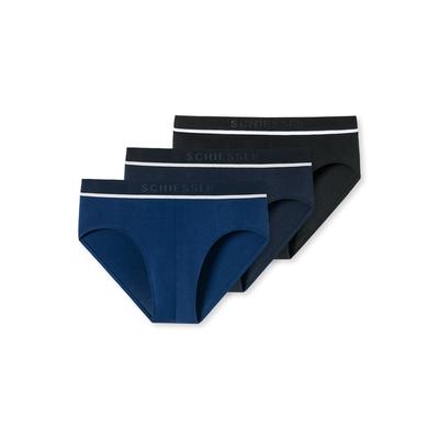 Rioslip SCHIESSER "95/5", Herren, Gr. 5 (M), blau (908, 2xblau, 1xschwarz), Single Jersey, Obermaterial: 95% Baumwolle, 5% Elasthan, unifarben, körpernah, Unterhosen, mit sportlichem Logo-Webgummibund mit schmalen weißem Ansatz Image