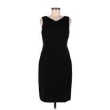 Talbots Cocktail Dress - Sheath V-Neck Sleeveless: Black Solid Dresses - Women's Size 8 Petite