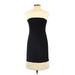 Chaps Casual Dress - Sheath High Neck Sleeveless: Black Color Block Dresses - Women's Size 4