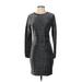 1.State Cocktail Dress - Sheath: Gray Tweed Dresses - Women's Size Small