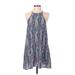 American Eagle Outfitters Casual Dress - Mini High Neck Sleeveless: Blue Dresses - New - Women's Size X-Small