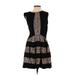 Eva Franco Casual Dress - Fit & Flare: Black Batik Dresses - Women's Size 0