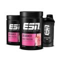 ESN Designer Whey Protein Powder, Strawberry Cream, 2 x 908 g with Free Shaker, 4 lbs, 60 Servings - Muscle Building and Recovery Powder Made in Germany, Laboratory Tested