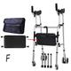 Wheel Walking Frame with Armrest Support Pad/Folding Lightweight Aluminium - Adjustable Height - Toilet Frame, Toilet armrest - Elderly Walk Auxiliary（Four Wheels+Seats+Bag） (Color : D) (G) (F)