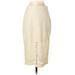 Express Casual Midi Skirt Calf Length: Ivory Bottoms - Women's Size 0