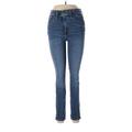 Madewell Jeggings - High Rise Skinny Leg Boyfriend: Blue Bottoms - Women's Size 27 - Dark Wash