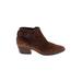 AQUATALIA Ankle Boots: Tan Solid Shoes - Women's Size 7 1/2 - Round Toe