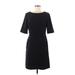 Tahari by ASL Casual Dress - Sheath Crew Neck Short sleeves: Black Solid Dresses - Women's Size 6
