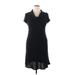 DressBarn Casual Dress Cowl Neck Short sleeves: Black Print Dresses - Women's Size 16