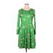 Kira Casual Dress - A-Line Crew Neck Long sleeves: Green Dresses - Women's Size X-Large