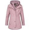 Softshelljacke LPO "LUCANIA PEAK Women", Damen, Gr. 36/38 (M), rosa, 96% Polyester; 4% Elastan, casual, tailliert, Langarm gerader Abschluss mit Klettverschlüssen, Jacken, leichte Softshelljacke mit All-Over-Print und abnehmbarer Kapuze