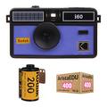 Kodak i60 Reusable 35mm Film Camera with Film Rolls Kit (Very Peri) DA00259