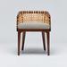 Interlude Palms Low Back Arm Chair Wood/Upholstered/Wicker/Rattan in Brown | 27.5 H x 21.5 W x 22 D in | Wayfair W-149968-110