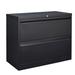 Inbox Zero Loreena 35.44" Wide 2 -Drawer Steel File Cabinet Metal/Steel in Black | 28.72 H x 35.44 W x 17.73 D in | Wayfair