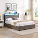 17 Stories Sharleene Metal Platform Storage Bed Upholstered/Metal & Upholstered/Metal/Linen in Gray | 39.4 H x 54.3 W x 81.9 D in | Wayfair
