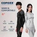COPOZZ-Ensembles de sous-vêtements thermiques de ski pour hommes et femmes survêtement à séchage
