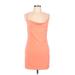 Forever 21 Casual Dress - Bodycon Cowl Neck Sleeveless: Orange Solid Dresses - New - Women's Size Large
