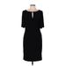 Anne Klein Casual Dress - Sheath: Black Solid Dresses - Women's Size 10