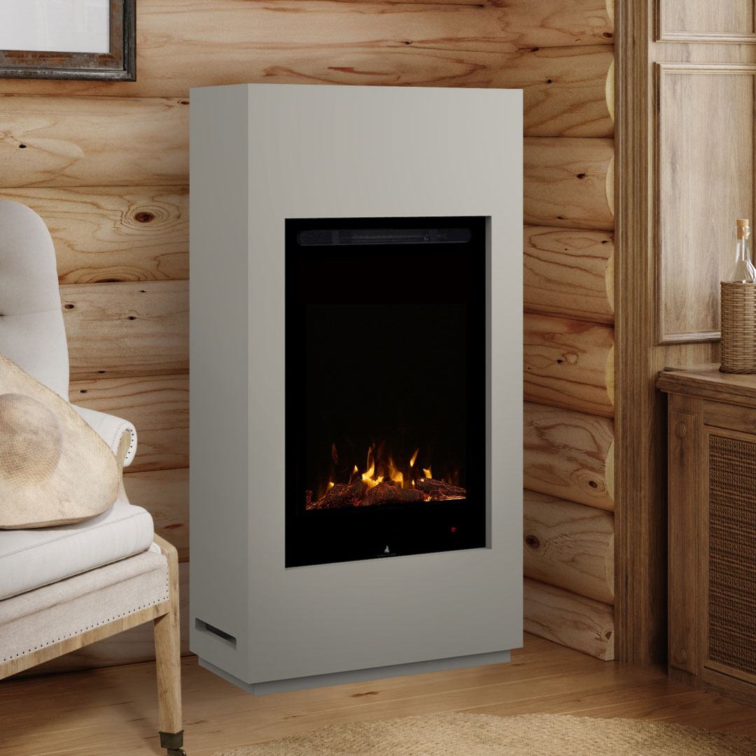 Noble Flame BRAVA [moderner Stand- oder Wand-Elektrokamin]: Seidengrau