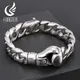 Fongten Boxing Gloves Bracelets For Men Black Silver Color Stainless Steel Cuban Link Chain Men