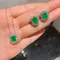 KNRIQUEN Vintage Emerald Gemstone orecchini collana Set Lab Diamond Wedding Engagement Fine Jewelry Set per accessori donna