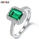 OEVAS Vintage 925 Sterling Silver Created Diamond Emerald Gemstone Engagement Wedding Rings For