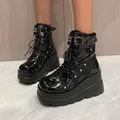 Women's Boots 2023 Autumn Women Ankle Boots Platform Wedges High Heels Short Boots New Fashion