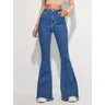 High waist flared Jeans women's summer 2023 new retro blue slim fit thin flared pants loose