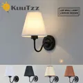 110V 220V LED Wall Lamp E27 Bulb Fabric Lamp shade Wall Lights for Hotel Bedroom Bedside Living Room