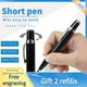 Short metal Ballpoint Pen High-end portable office signature pen Cute rotating refill in and out