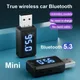 Mini Car Bluetooth 5.3 5.1 Transmitter Receiver Auto Wireless Audio For Car Fm Radio Handsfree Call