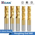 XCAN Roughing End Mill HSS Cutters 4 Flute 6 to 45mm Metal Aluminum Steel Machining Low Speed Metal