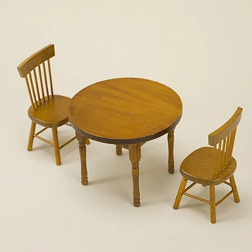 1 Satz Puppenhaus Mini runden Tisch und Stuhl Set Möbel Szene Modell für Puppenhaus Dekor Kinder so