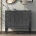 Accent Storage Cabinet Wooden Cabinet with Adjustable Shelf, Antique Gray, Entryway, Living Room, Bedroom