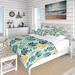 Designart "Plants Bohemian Dream Green Pattern" Floral bedding covert set with 2 shams