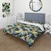 Designart "Aritistic Green And Blue" Blue modern bed cover set with 2 shams