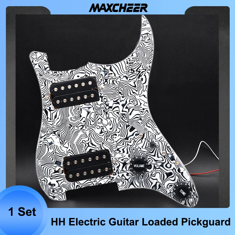 Hh gitarre pick guard elektrische und zwei schwarze humbucker geladen vor verkabelt scratch plate montage multi color Image