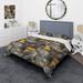 Designart "Industrial Concrete Wall Illusion III" Yellow Modern Bed Cover Set With 2 Shams