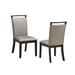 Upholstered Dining Room Side Chairs, Set of 2, Gray/Cappuccino