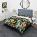 Designart "Jungle Majesty In Orange And Green I" Green modern bedding set with shams
