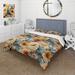 Designart "Earthy Tones Boho Inspire Feather I" Orange Cottage Bedding Covert Set With 2 Shams
