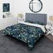 Designart "White And Blue Chrysanthemum Zen Tranquility II" Blue cottage bedding set with shams