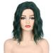 SUCS Human Hair Wigs For Women Black Color Natural Lace Hair Women Fashion Lady Dark Green Small Rolls Wig Curly Hair