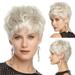 SUCS women s and wig white Fashionable straight short fashionable hair silver wig