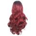 SUCS Headband Wigs Black Women Natural Party Cosplay Red Long Wave Curly Wavy Synthetic Wigs red