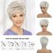 SUCS Women s Silver Gray Wig Hair Cover Party Decorations Protective Headgear