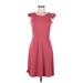 Gap Casual Dress - A-Line: Burgundy Solid Dresses - Women's Size 6 Petite