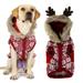 CSCHome Dog Cat Christmas Outfit Pet Clothes with Warm Soft Furry Collar Pet Costumes for Small to Large Sized Dogs Christmas Party Dress