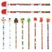 FRCOLOR 12pcs Christmas Pencils For Kids Xmas Pencils With Erasers Wooden Pencils Kids Writing Pencils ( Mixed Style )